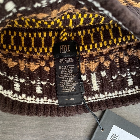 Frye Fair Isle Cuff Beanie with Pom - Picture 7 of 8